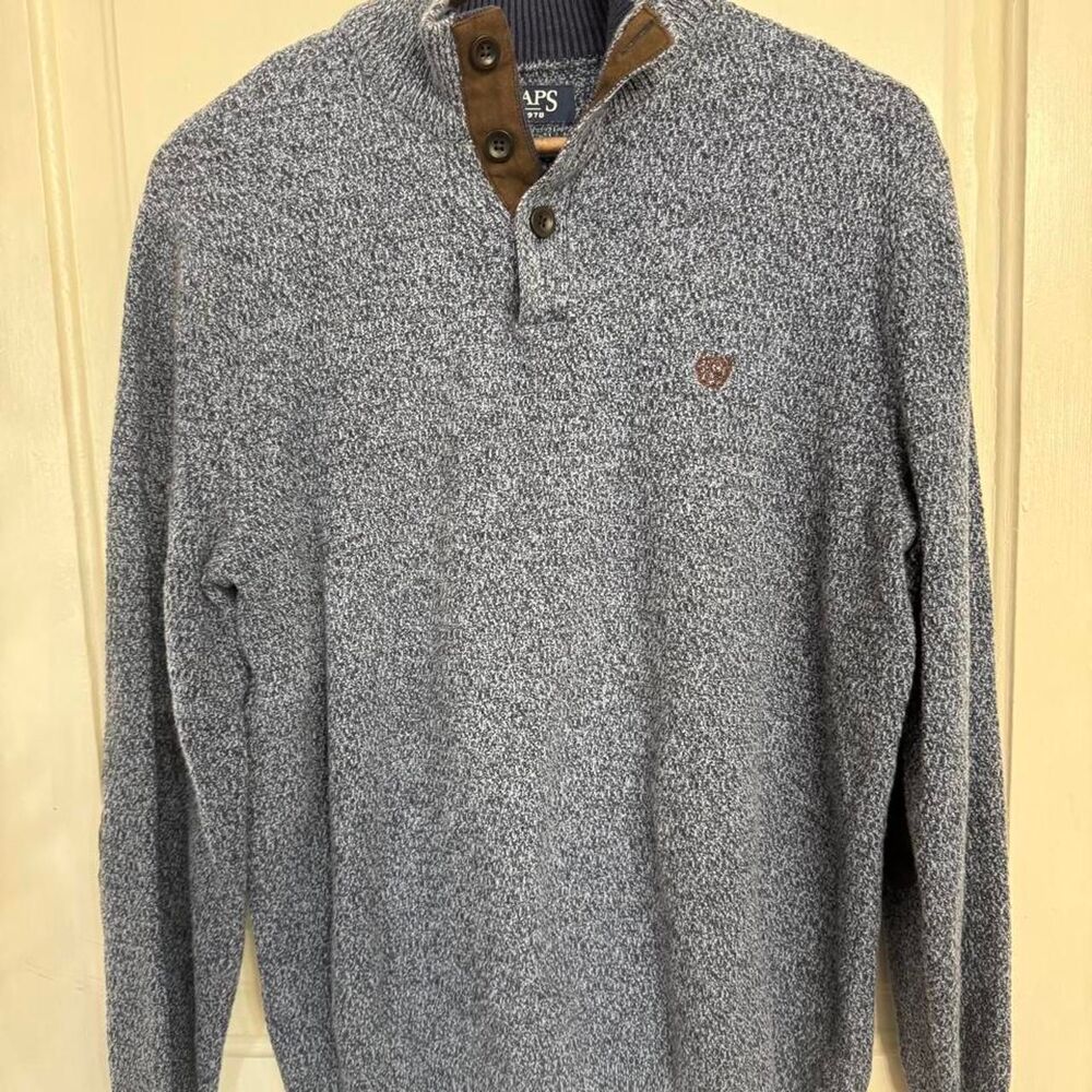 Chaps Men's Blue and Grey Jumper